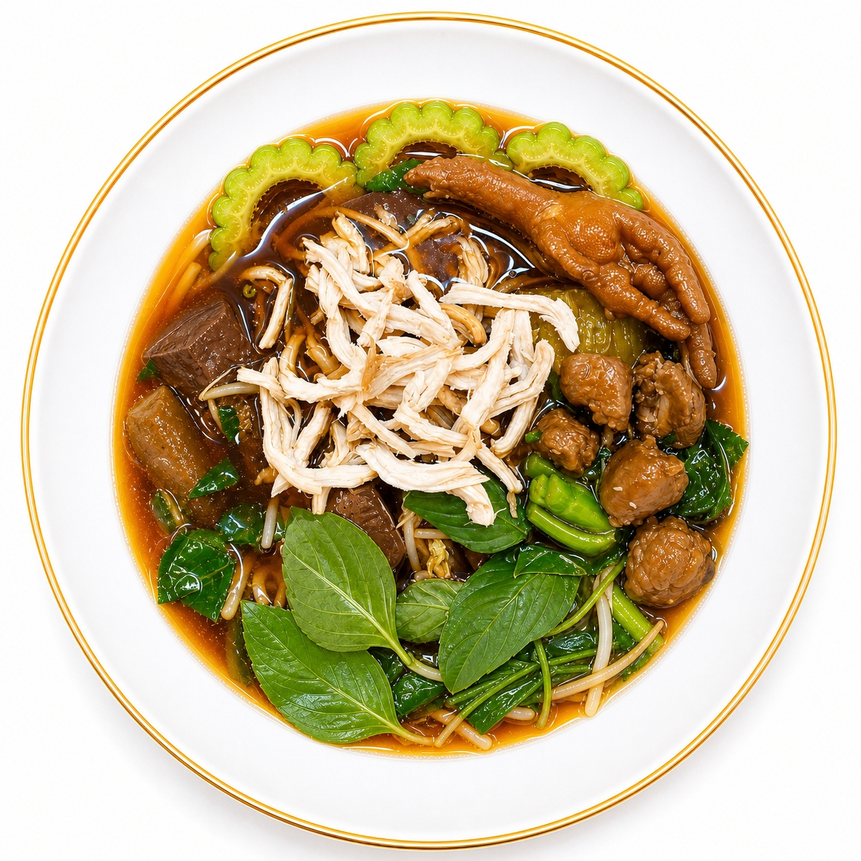 เกาเหลาไก่รวม(ไก่ฉีก,ตีน1,ข้อใหญ่5)