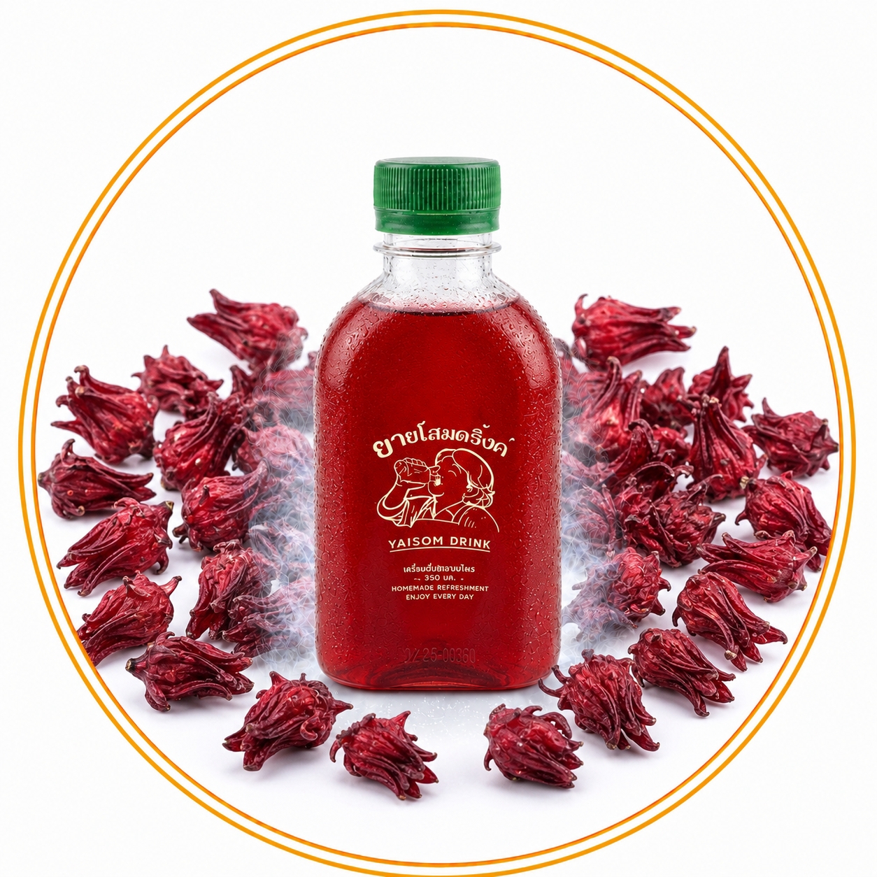 น้ำกระเจี๊ยบยายโสม(สูตรหวานน้อย350ml)