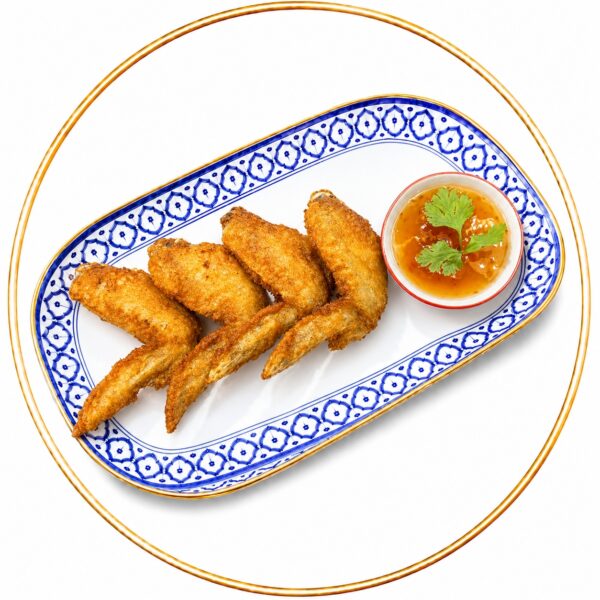 ปีกไก่ชุบแป้งทอดสูตรเด็ด(4ปีก)พร้อมน้ำจิ้มไก่